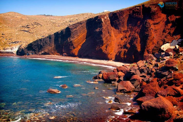 Red beach in the most most spectacular colorful beaches in the world