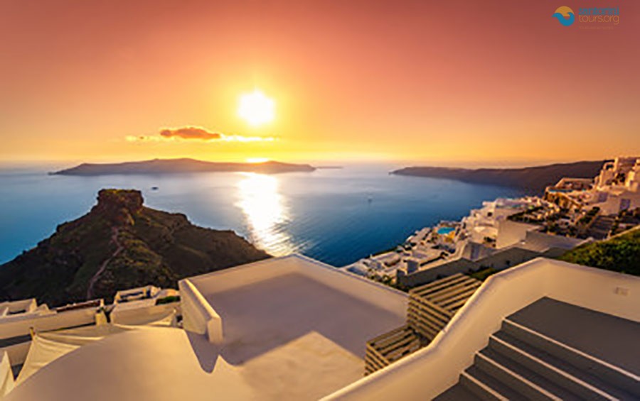 caldera viewpoint visited on a santorini day trip from naxos